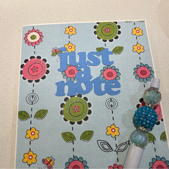 Handmade Small Legal Notepad Folio and Jeweled Pen Set - Picture 2 of 13